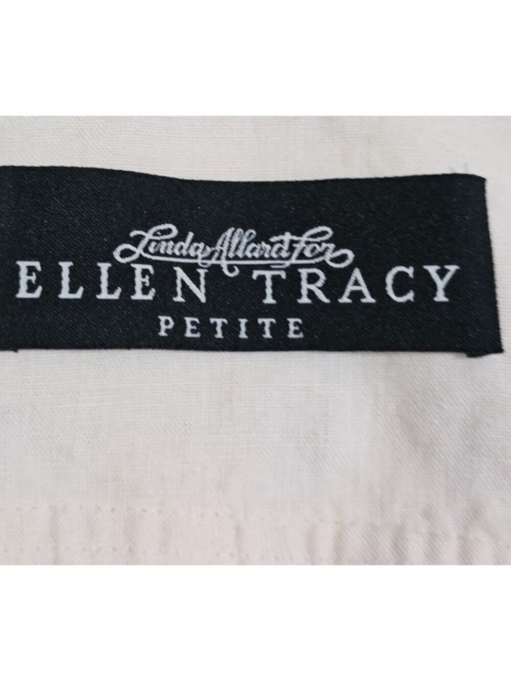 Linda Allard For Ellen Tracy Petite 10 Linen Crop Top Pink Embroidered Preppy - Picture 5 of 8